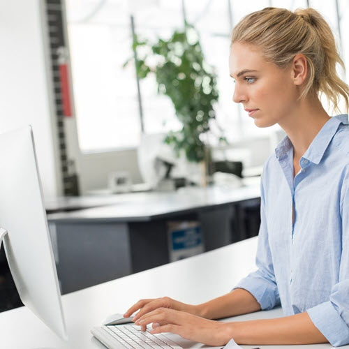 Bookkeeper at her desk